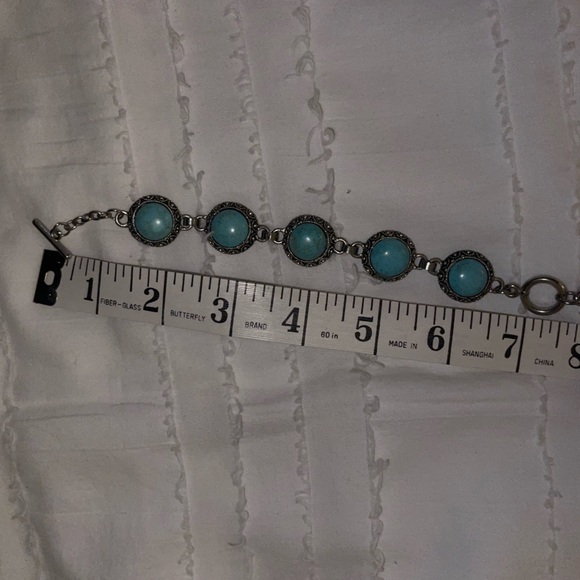 Turquoise and Silver Bracelet - Picture 2 of 3